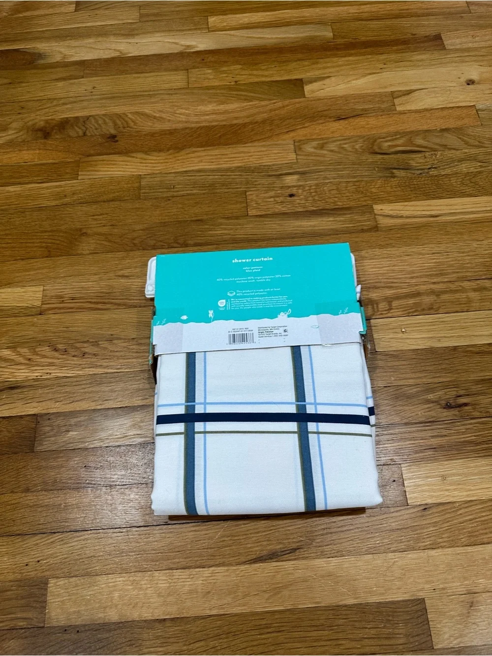 Pillowfort Blue and White Plaid Shower Curtain *NEW